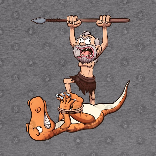 Caveman Captured Dinosaur by TheMaskedTooner